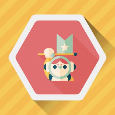 Uzun Gölge, eps10 ile uzay astronot düz simgesi