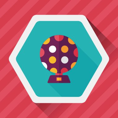 disko ışıkları düz simgesi ile uzun gölge, eps10