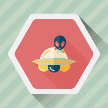 Uzun Gölge, eps10 ile uzay Ufo düz simgesi