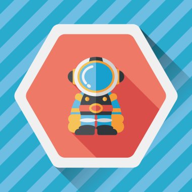 Uzun Gölge, eps10 ile uzay astronot düz simgesi