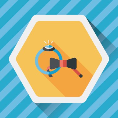 düz uzun gölge, eps10 simgesiyle damat kravat ve yüzük