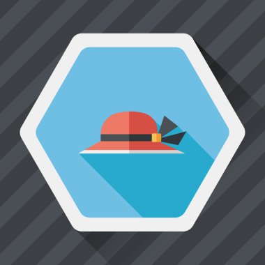 kadın şapka uzun gölge düz simgesiyle