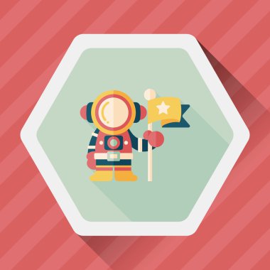 Uzun Gölge, eps10 ile uzay astronot düz simgesi