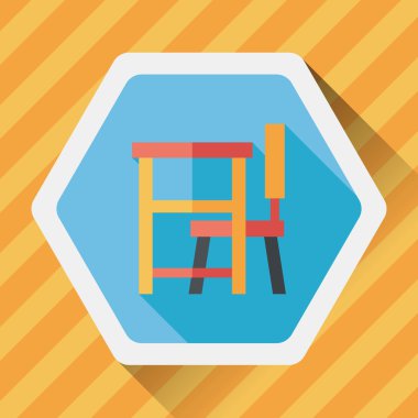 Vintage okul Danışma düz simgesi ile uzun gölge, eps10