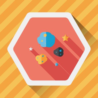 Uzun Gölge, eps10 ile alan göktaşı düz simgesi