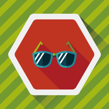 uzun gölge güneş gözlüğü düz simgesi