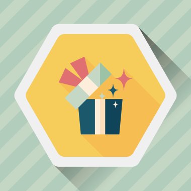 Uzun Gölge, eps10 hediye düz simgesi