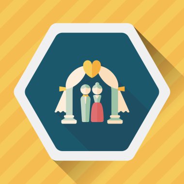 düğün töreni uzun gölge, eps10 düz simgesiyle