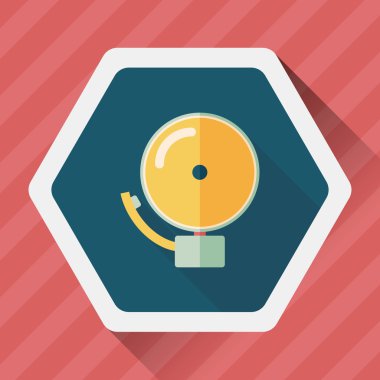 Alarm zili uzun gölge, eps10 düz simgesiyle