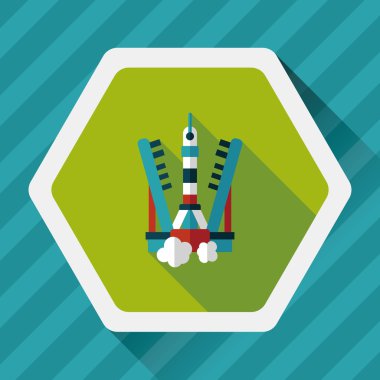 Uzun Gölge, eps10 ile alan roket düz simgesi