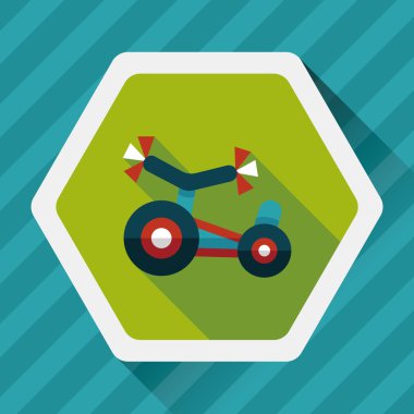 Uzun Gölge, eps10 ile çocuklar bisiklet daha düz simgesi