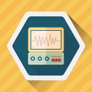 yoğun bakım düz simgesi uzun gölge ile izlemek