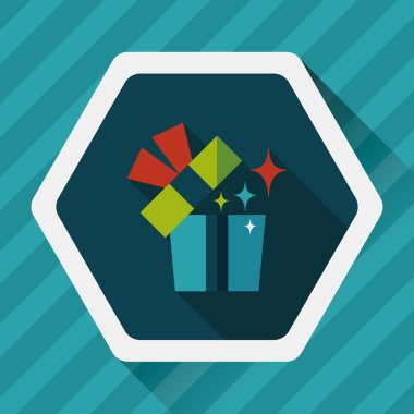 Uzun Gölge, eps10 hediye düz simgesi