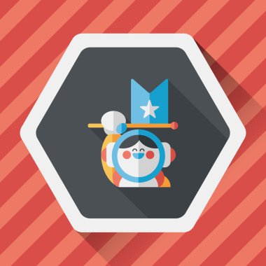 Uzun Gölge, eps10 ile uzay astronot düz simgesi