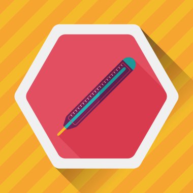 termometre ile uzun gölge düz simgesi