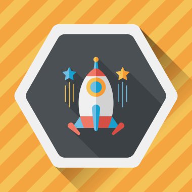 Uzun Gölge, eps10 ile alan roket düz simgesi