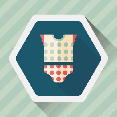 Bebek Giyim uzun gölge, eps 10 düz simgesiyle