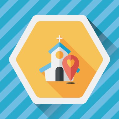 Uzun Gölge, eps10 düğün kilise düz simgesiyle