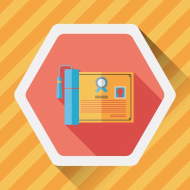 Uzun Gölge, eps10 ile Diploma düz simgesi