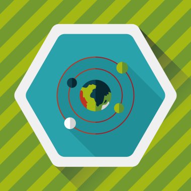 Uzun Gölge, eps10 ile alan gezegen düz simgesi