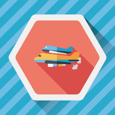 Uzay gemisi ile uzun gölge, eps10 düz simgesi