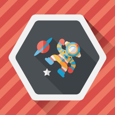 Uzun Gölge, eps10 ile uzay astronot düz simgesi