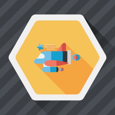 Uzay gemisi ile uzun gölge, eps10 düz simgesi