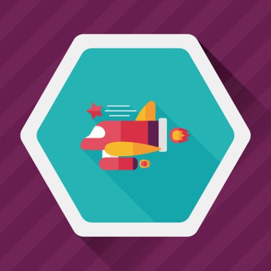 Uzay gemisi ile uzun gölge, eps10 düz simgesi