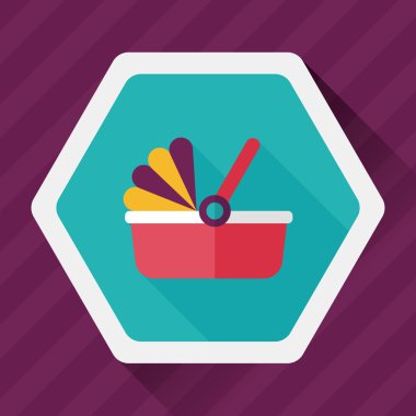 Bebek beşik yatak düz simgesiyle uzun gölge, eps10