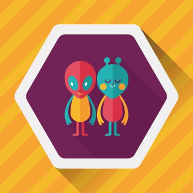 Uzun Gölge, eps10 ile alan yabancı dostluk düz simgesi