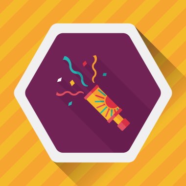 konfeti düz simgesi ile uzun gölge, eps10