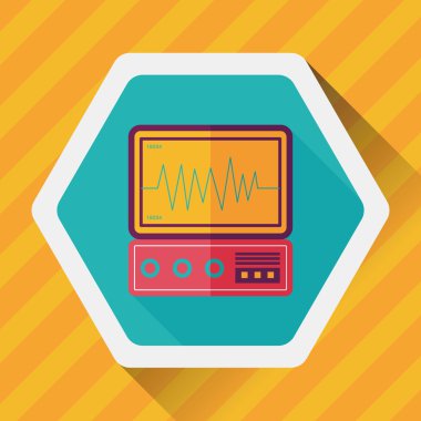 yoğun bakım düz simgesi uzun gölge ile izlemek