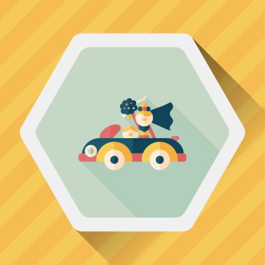 Düğün Çift düz simgesi ile uzun gölge, eps10