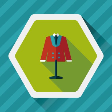 damat takım elbise düz simgesi ile uzun gölge, eps10 düğün