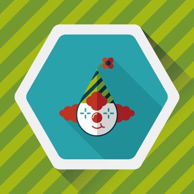 Palyaço uzun gölge, eps10 düz simgesi