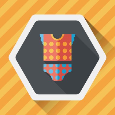 Bebek Giyim uzun gölge, eps 10 düz simgesiyle