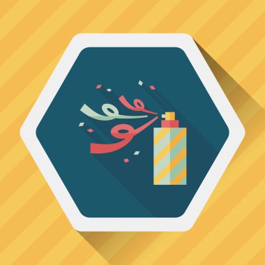 konfeti düz simgesi ile uzun gölge, eps10