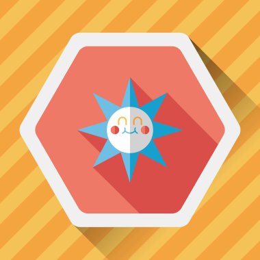 Uzun Gölge, eps10 güneş düz simgesiyle