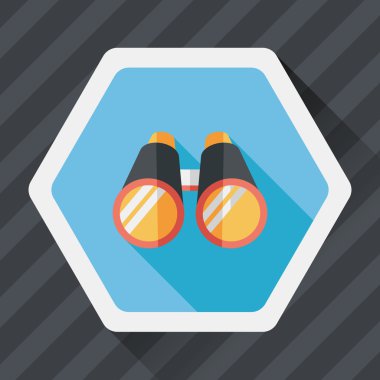 uzun gölge ile dürbün düz simgesi