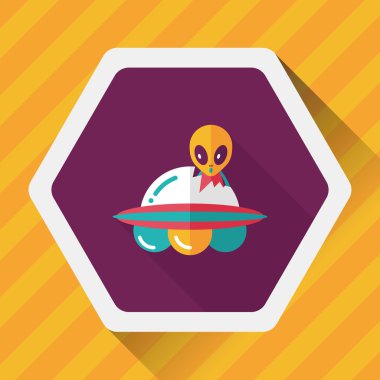 Uzun Gölge, eps10 ile uzay Ufo düz simgesi