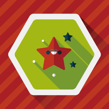 Uzay yıldız düz simgesi ile uzun gölge, eps10