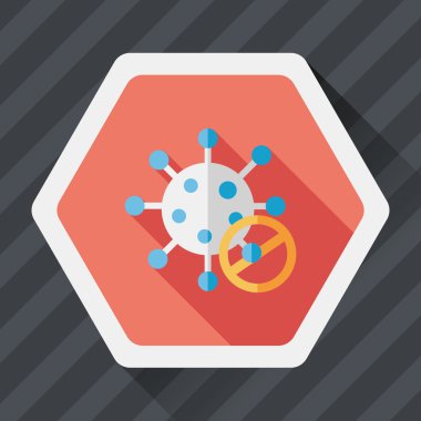 uzun gölge ile virüs düz simgesi