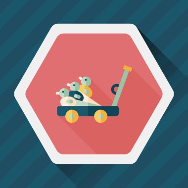 Uzun Gölge, eps10 ile düz simge oyuncak ördek sepeti