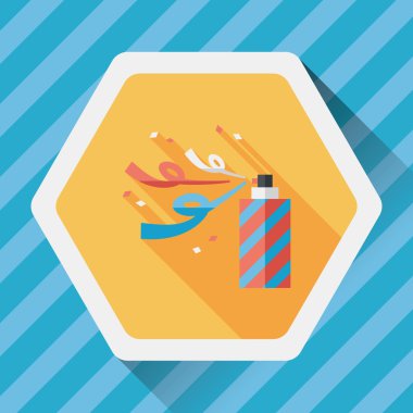 konfeti düz simgesi ile uzun gölge, eps10