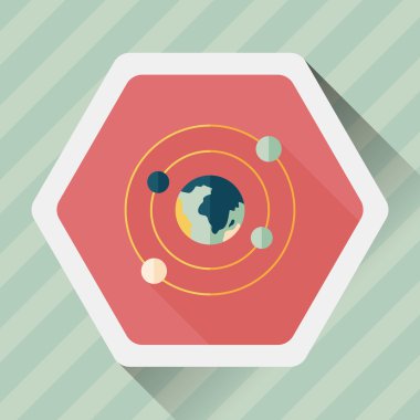 Uzun Gölge, eps10 ile alan gezegen düz simgesi