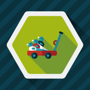 Uzun Gölge, eps10 ile düz simge oyuncak ördek sepeti