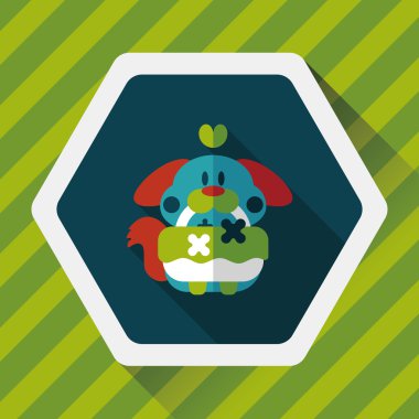 Gelinlik çiçeği düz ikonu, uzun gölge, eps10