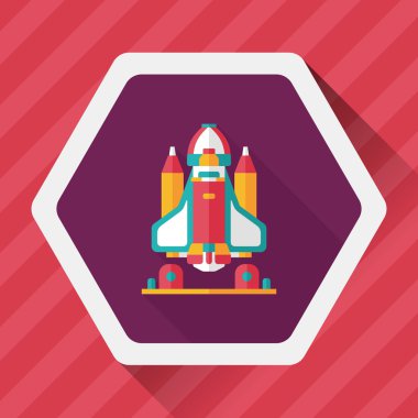 Uzun Gölge, eps10 ile alan roket düz simgesi