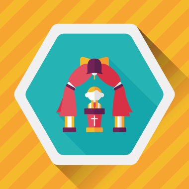 düğün töreni uzun gölge, eps10 düz simgesiyle