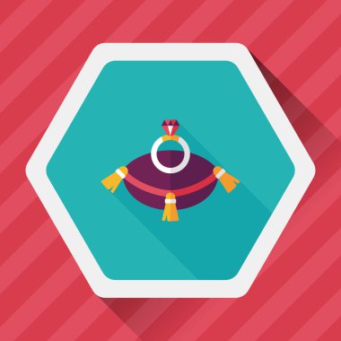 Elmas yüzük düz simgesi ile uzun gölge, eps10 teklif